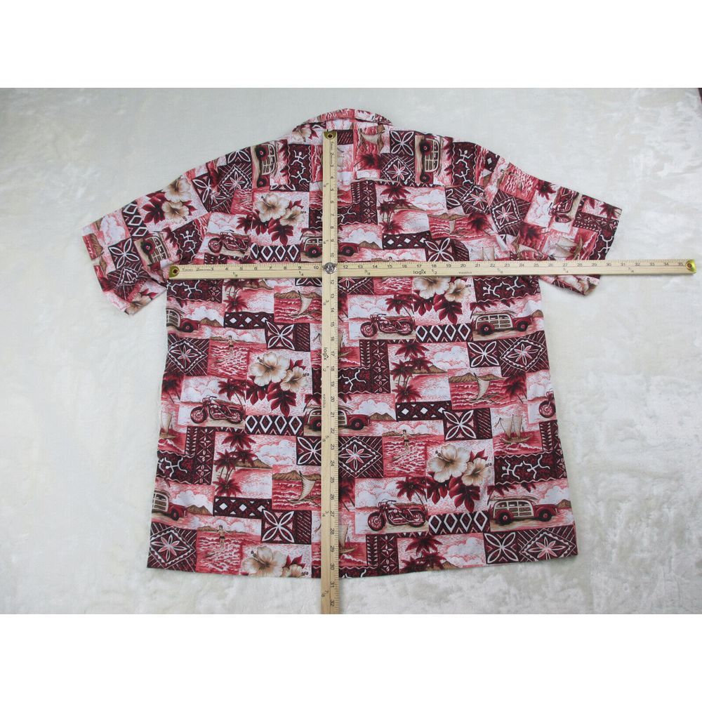 Royal Creations Shirt Mens Extra Large Red Floral Button‎ Up Hawaiian Beach - Picture 5 of 9